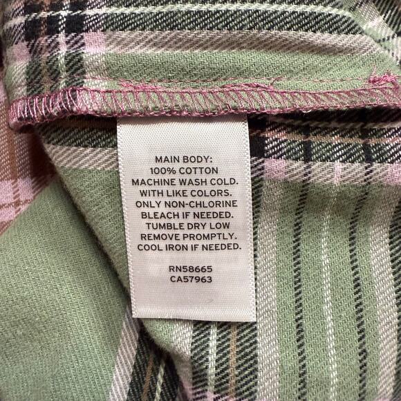 BP NEW RETRO 90S COTTON PLAID PATCHWORK FLANNEL PINK GREEN MEDIUM - Picture 7 of 9